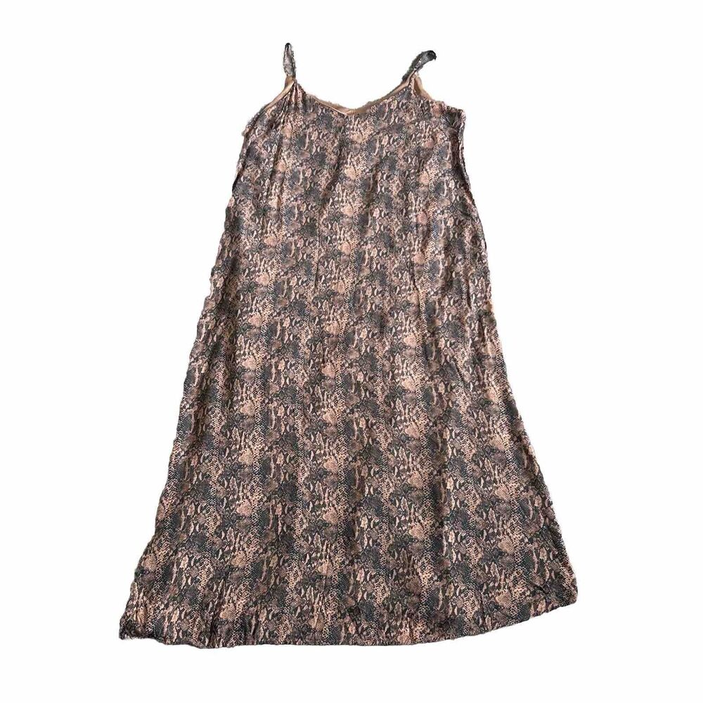 Savanna Jane Dress Womens Large Midi Sleeveless Lined Pockets Peach Blue Gray
